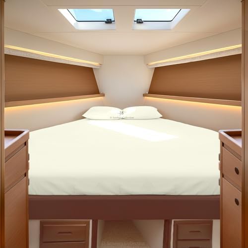 JS Sanders Collection 4PC Boat Sheet Set Universal XL V Berth, Ivory