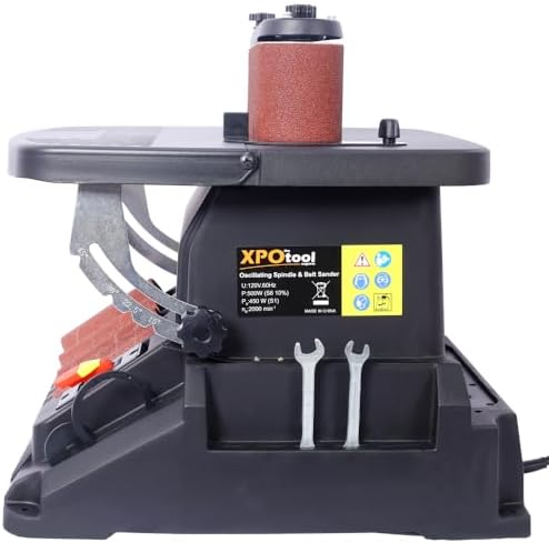 Vertical Oscillating Spindle Sander & Belt Sander, 2 in 1 Combination Woodworking Machine with Dual-Action Functionality