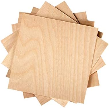 3MM 1/8" x 12" x 12" Baltic Birch Plywood – B/BB Grade (6pk) Perfect for Arts and Crafts, School Projects and DIY Projects, Drawing, Painting, Wood Engraving, Wood Burning and Laser Projects