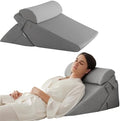 Bedluxe Wedge Pillow Set for After Surgery, Orthopedic Bed Wedge, Grey