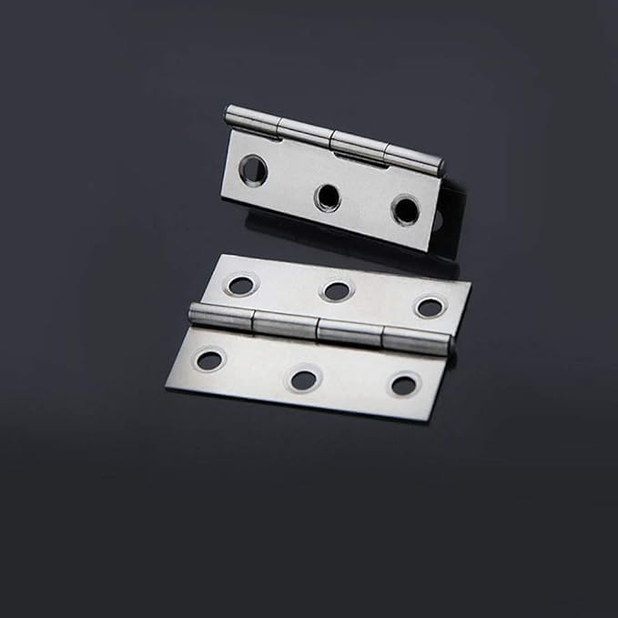 TamBee 40Pcs 1.7inch Folding Butt Hinges Cabinet Cupboard Closet Door Home Furniture Hardware Stainless Steel Silver Tone