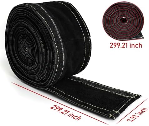 YESWELDER TIG Welding Torch Cable Cover Flame Resistant Leather Black Cover 7.6 Meters(25 Feet Length) (Pack of 2)