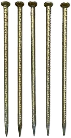 Sandbaggy 18" Galvanized Steel Rebar Stakes with Nail Head - Garden Stakes (#4 Rebar - 1/2" Diameter) - l-Shape - Ground Stake, Pins, Landscaping Spikes, Construction (5, Count)