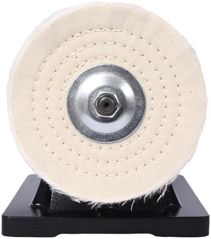6" Electric Polisher Benchtop Buffer Grinder,Polishing Machine Includes 4PCS 80Ply Thic Buffing Wheels,Ideal Bench Grinder Buffer Polisher for Polishing Metal,Jewelry,Knives,Wood,Jade (Gray, 6")