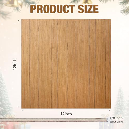 24 Pcs Teak Wood Color Wood Plywood Board for Laser Cutting, 12 x 12 Inch