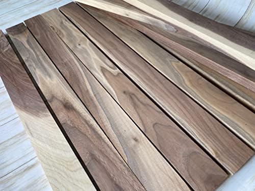 10 Pack of 3/4 x 2 x 16 Inch Sappy Walnut Lumber Boards for Making Cutting Boards, and other Crafts