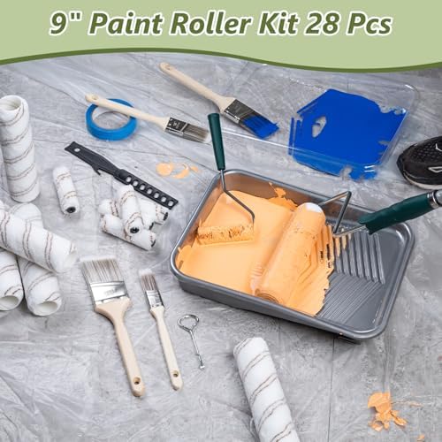 Mister Rui 28 Pack Paint Roller Kit with Extension Pole