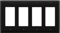 ENERLITES Decorator Light Switch or Receptacle Outlet Wall Plate, Size 4-Gang 4.50" x 8.19", Unbreakable Polycarbonate Thermoplastic, UL Listed, 8834-BK, Black