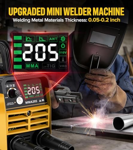 HONE Stick Welder, Upgraded 205Amp Mini Welder Machine 110V with Lift Tig Welding, IGBT Inverter Small Welding Machine with Hot Start Arc Force Anti-Stick VRD for 1/16"-1/8" Rod, Include 25 Rods.