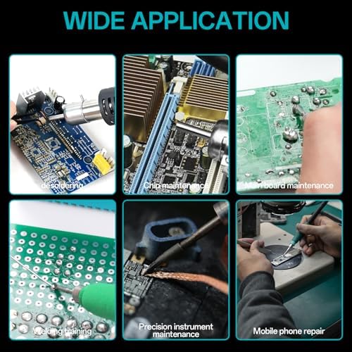 BK602Pro Soldering Station, C210 Soldering Iron & Hot Air Rework Station 2 In 1 Precision Soldering Practice Kit, Large Display, Auto Sleep, Temperature Preset