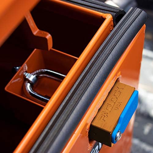 PACLOCK's 10-Series Universal Jobsite Box Lock, UCS, High Performance 6-Pin Cylinder, Keyed Differently w/ 2 Keys, Orange