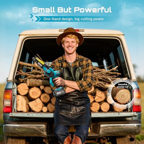 SEESII Flagship 8-Inch Cordless Mini Chainsaw, Upgraded Brushless Motor