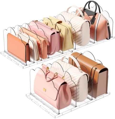 Lifewit Purse Organizer for Closet, Adjustable Clear Handbag Shelf Dividers