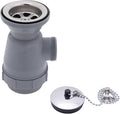 Ambassador Marine - 2 inch Drain, Trap Sink Drain, 1-1/4 inch-M Thread, w/Chain Stopper - Ultra-Mirror Finish - S00-0116-UP-W