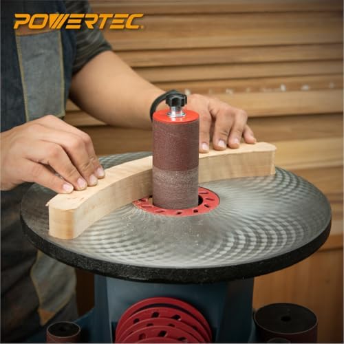 POWERTEC 11210-P2 4.5 Inch Sanding Sleeves for Spindle Sander, 120 Grit, Aluminum Oxide Sandpaper Diameter 1/2 Inch – 6 Pack