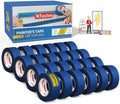 XFasten Blue Painters Tape Bulk, 1.88 Inch x 60 Yards, 1440 Yards Total (24-Pack) Blue Painters Masking Tape Bulk - Sharp Edge Line Technology, Produces Sharp Lines | Residue-Free Wall Trim Tape