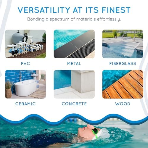Swimming Pool Epoxy Repair Kit | Waterproof Epoxy Putty | Pool & Spa Repair | Easy DIY | Underwater Sealant for Cracks & Leaks | Concrete, Fiberglass, PVC | DMK-5200 50ml (1.7 oz) Kit | Gray
