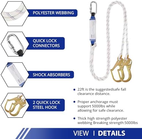 TRSMIMA Safety Harness Fall Protection - Harness Kit for Men Construction