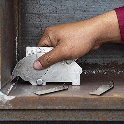 Weewooday 1 Pcs Wire/Metal Sheet Thickness Gauge Metal Tool Welding Accessories Portable Stainless Steel One Sided Material Thickness Gauge Plated Size Inspection Tool