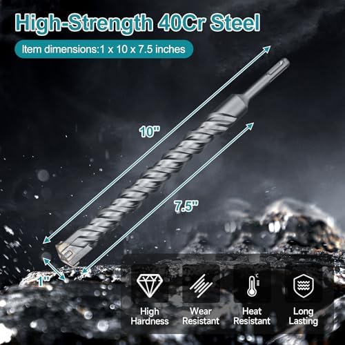 1 Inch x 10 Inch SDS Plus Rotary Hammer Drill Bit