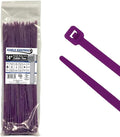 Kable Kontrol Cable Zip Ties, 14 Inch, 100 Pcs, 50lbs Test, Purple | Nylon Plastic, Self Locking, UL Listed, Indoor Use