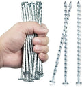 6.3-Inch Galvanized Heavy-Duty Landscape Stakes, (150-PACK) Spiral Metal Turf Spikes for Artificial Grass, Paver Edging, Weed Barrier, Securing Fences and More