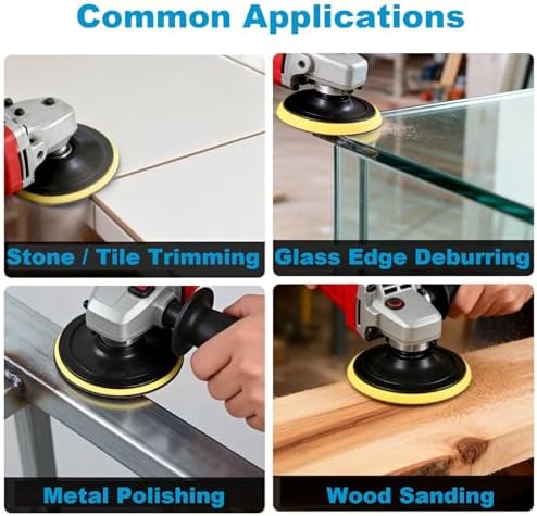 4PCS Electroplated Diamond Sanding Pad, 60#/100#/200#/400# Grit 3inch 75mm Grinding Disc Hook and Loop Backing for Stone Tile Glass Trimming & Metal Polishing & Wood Sanding