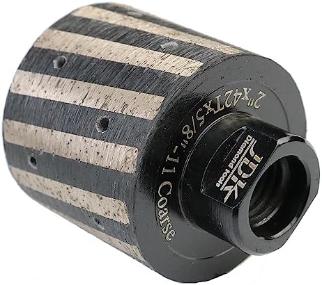 JDK 2 Inch Diamond Drum Wheel Resin Filled Zero Tolerance for Grinding Granite Marble Engineering Stones Concrete Sink Hole with 5/8’’-11 Thread (2 Inch,Resin Filled)