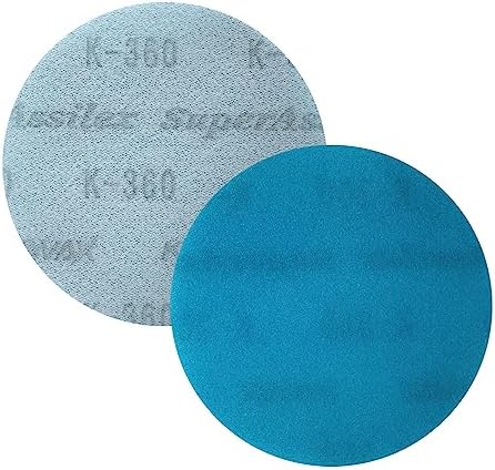 Super Assilex Flexible 3 inch Sanding Discs, Ocean K-360, Hook & Loop, 730-2514, 50 Discs + Interface Pad