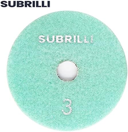 Dry/Wet 3 Step Diamond Polishing Pads 4" Sanding Discs Grit 3 for Granite Marble Concrete (3-Pcs)
