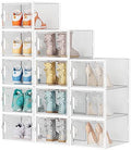 SIMPDIY XL Clear Shoe Storage Boxes, Stackable Shoe Organizer for Closet