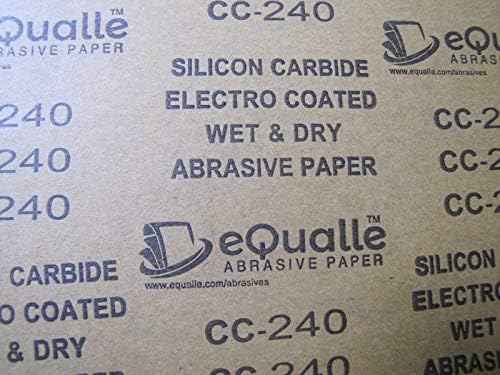 240 Grit Sandpaper Sheets, 9 x 11 in Silicon Carbide, Pack of 10 for Medium Smoothing, Paint Prep, Wood Refinishing, Metal Scuffing, Plastic Repair, Furniture Cabinets, Automotive Wet Dry Use