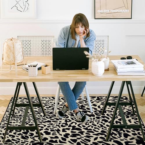 Office Chair Mat for Hardwood Floor, 60"x45" Easy Glide Computer Desk Mat Protector for Rolling Chair Under Desk Rug Nonslip Backing, Machine Wash, (Modern)