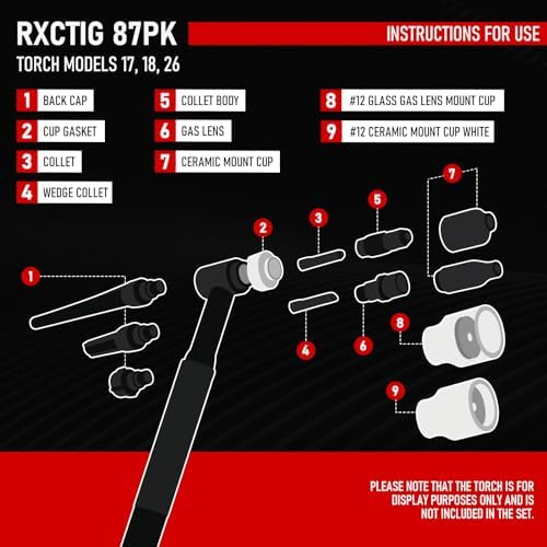 RX WELD 87PCS TIG Welding Accessories Torch Kit