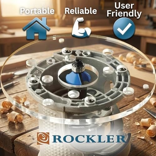 Rockler Trim Router Table with Bit Guard, Adjustable Compact Router Table