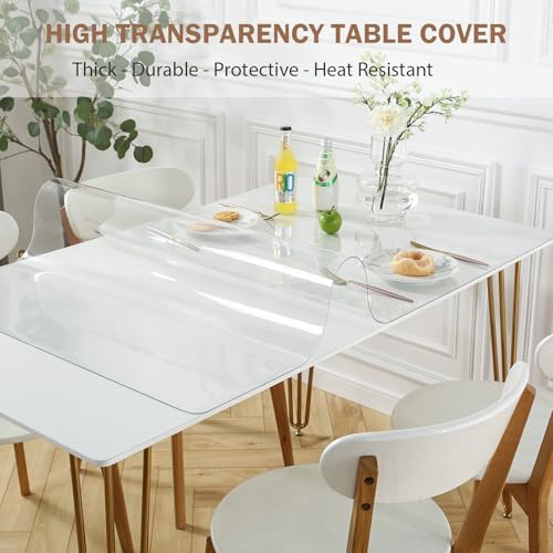 LovePads Clear Desk Mat 16x44 in, 1.5mm Thick Plastic Table Cover Protector