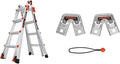 Little Giant Ladder Systems Velocity with Wheels, M17, 17 Ft, Multi-Position Ladder, Aluminum, Type 1A, 300 lbs Weight Rating, (15417-001) with Systems 26999 Trestle Bracket, Aluminum