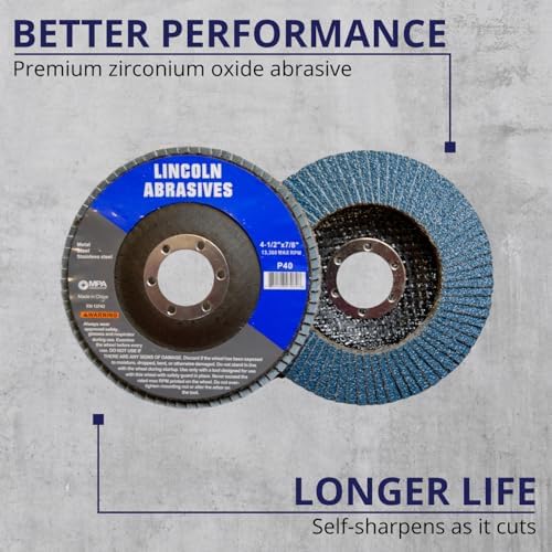 200-Pack Flap Disc 40 Grit 4.5" x 7/8" Sanding Discs
