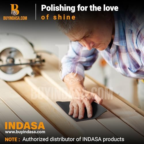 Indasa 50 PCS 9x11” Wet & Dry Sandpaper Sheets, 120 GRIT, Rhynowet Clog-Resistant Abrasive for Wood, Metal, Auto, Paint & Clear Coat Finishing, Sand Paper Aluminum Oxide, Plusline