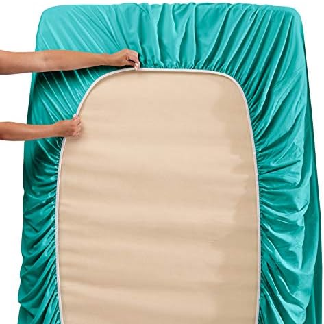 Hearth & Harbor King Size Sheets - 4 Piece Bed Sheet Set, Hotel Luxury Double Brushed Bed Sheets - Extra Soft Bedding Sheets & Pillowcases, King, Teal