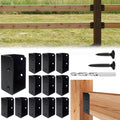 Qrooviiy U-Shaped Deck Railing Bracket Connectors,Heavy Duty Deck Attachment Brackets with Screws for 2" x 4" (Actual:1.5" x 3.5") Lumber,Stair Handrail Conclaled Connectors for Wood Fences - 12Pack