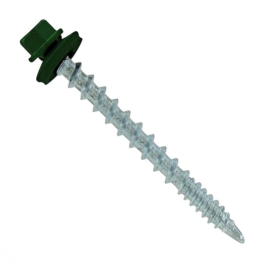 Fasteners Plus ST Fastening #10 x 2 Kwikseal Woodbinder Metal Roofing Screws Metal-to-Wood Forest Green (Pack of 250)