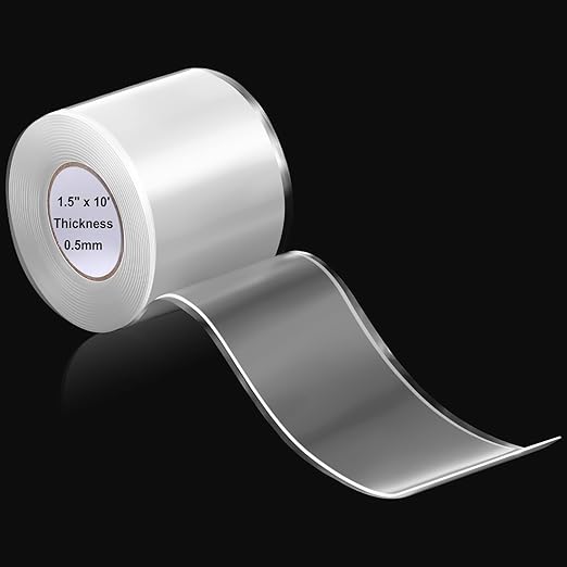 1.5 Inch x 10 ft Self Fusing Silicone Tape Waterproof Thickness 0.5mm Silicone Rubber for Plumbing, Sealing Pipes, Hose Repair, Outdoor Coax and Electrical Cables(Transparent)