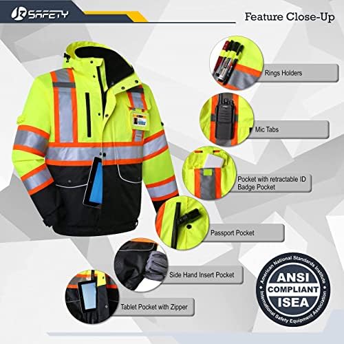 JKSafety Safety Jakcet for Men Women 3M Reflective Tape JK118 YBlack L