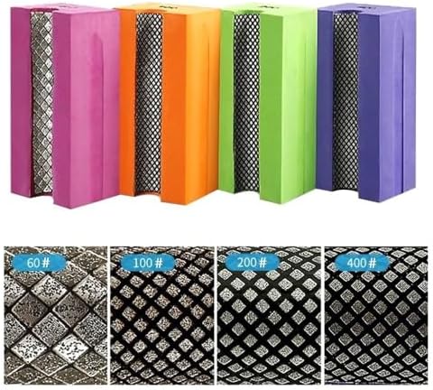 Concave Electroplated Diamond Sanding Block, 60/100/200/400 Grit Curved Polishing Pad for Grinding Trimming Granite Marble Glass Stone Tile Wood (4 Pieces)
