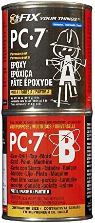 PC Products PC-7 Epoxy Adhesive Paste, Two-Part Heavy Duty, 4 lb in Two Cans, Charcoal Gray 647776 (Pack of 1)