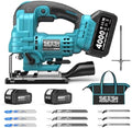 SEESII Brushless Jig Saw, Cordless Jigsaw Tool 2×4.0Ah Batteries