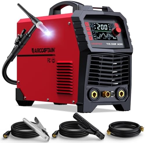 ARCCAPTAIN TIG Welder AC/DC 200A with Pulse 7 in 1 Aluminum Welding Machine