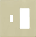 ENERLITES Combination Toggle Light Switch/Decorator Light Switch Plate, Double Switch Wall Plate, Standard Size 2-Gang 4.68" x 4.73", Polycarbonate Thermoplastic, Gloss Finish, SI881131-I, Ivory