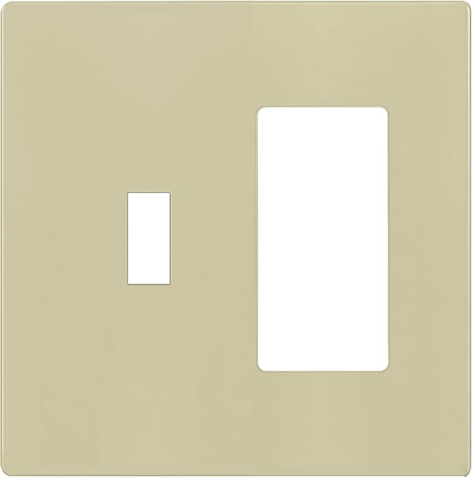 ENERLITES Combination Toggle Light Switch/Decorator Light Switch Plate, Double Switch Wall Plate, Standard Size 2-Gang 4.68" x 4.73", Polycarbonate Thermoplastic, Gloss Finish, SI881131-I, Ivory